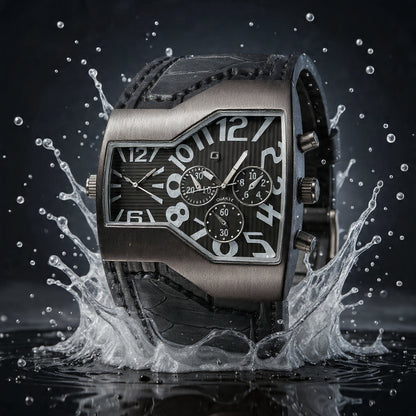 ساعة OULM BLACK: هيبة اللون الأسود في تصميم يفيض بالثقة ⌚🖤